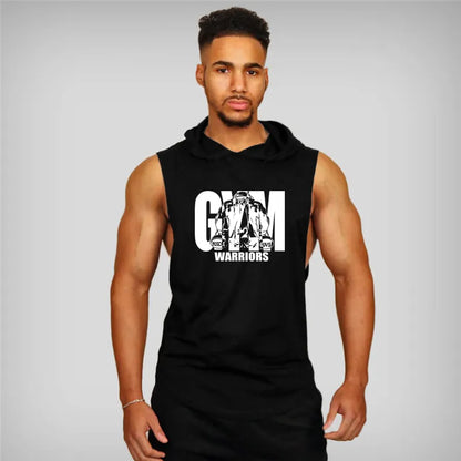 Gym Clothing Mens Bodybuilding Hooded Tank Top