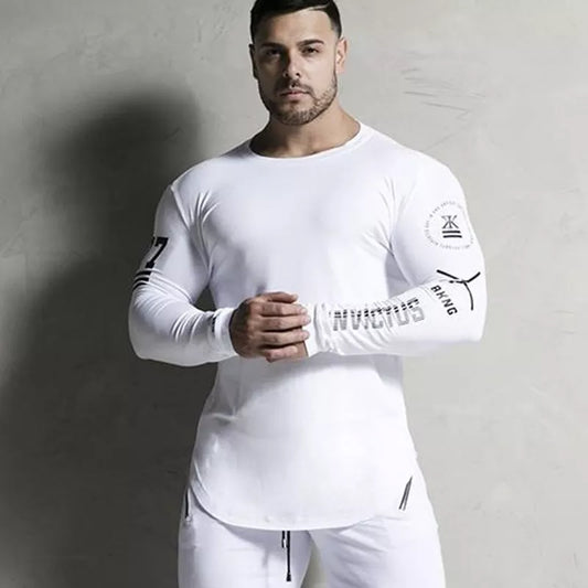 Men Bodybuilding Long Sleeve Shirt