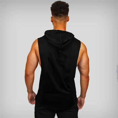 Gym Clothing Mens Bodybuilding Hooded Tank Top