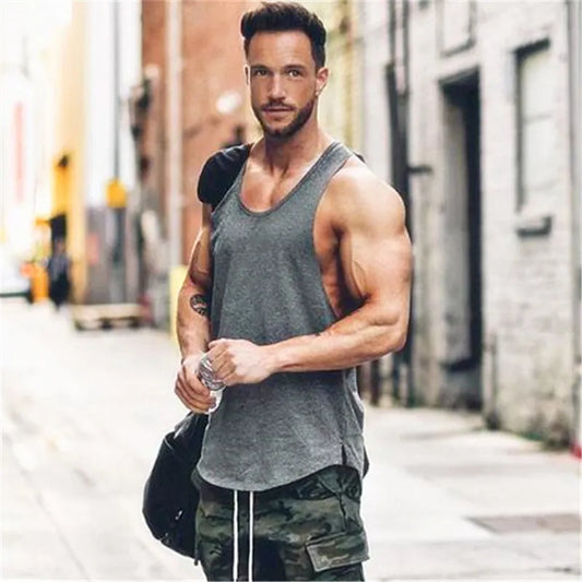 Men fitness shirt muscle sleeveless tanktop